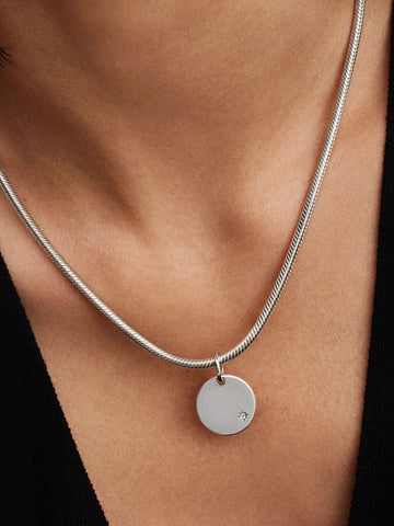 Pandora Engravable Lab-Grown Diamond Tag Pendant 0.012 ct TW