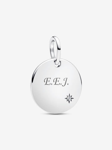 Pandora Engravable Lab-Grown Diamond Tag Pendant 0.012 ct TW