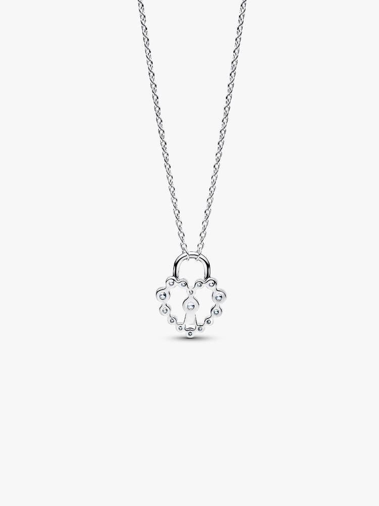 Pandora Sparkling Heart Padlock Pendant Necklace