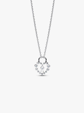 Pandora Sparkling Heart Padlock Pendant Necklace