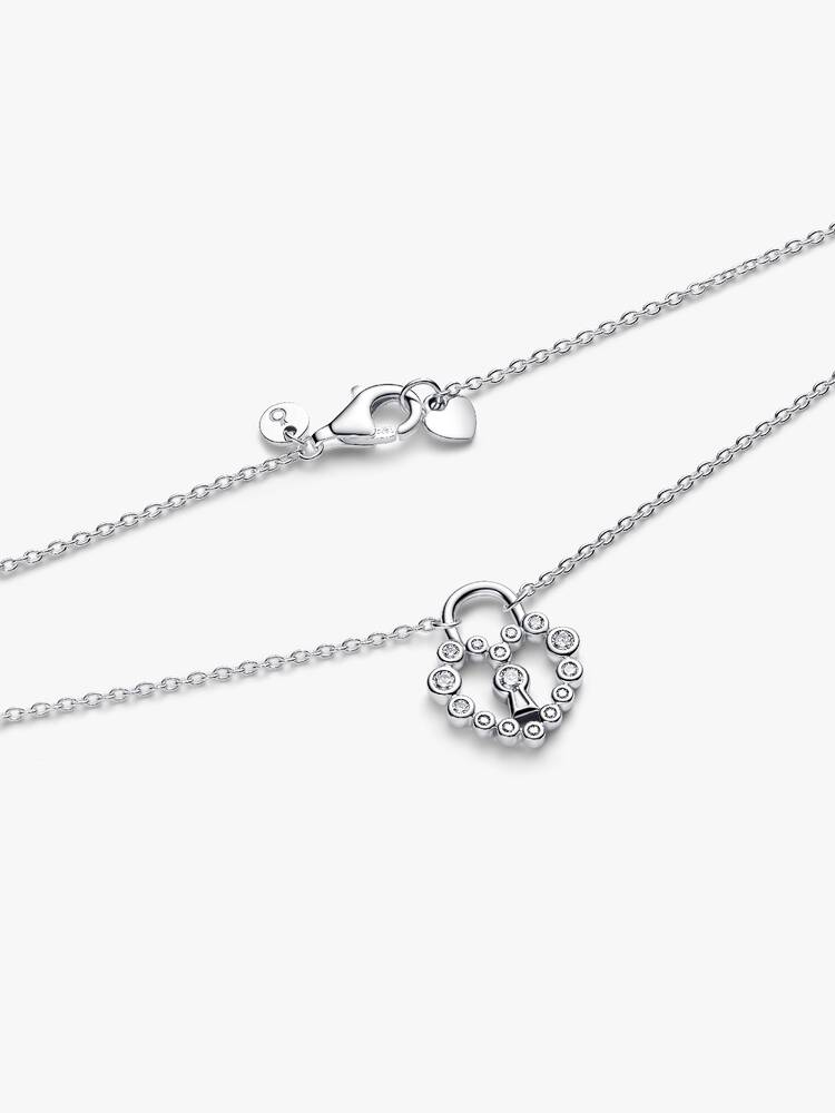 Pandora Sparkling Heart Padlock Pendant Necklace