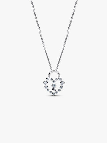 Pandora Sparkling Heart Padlock Pendant Necklace