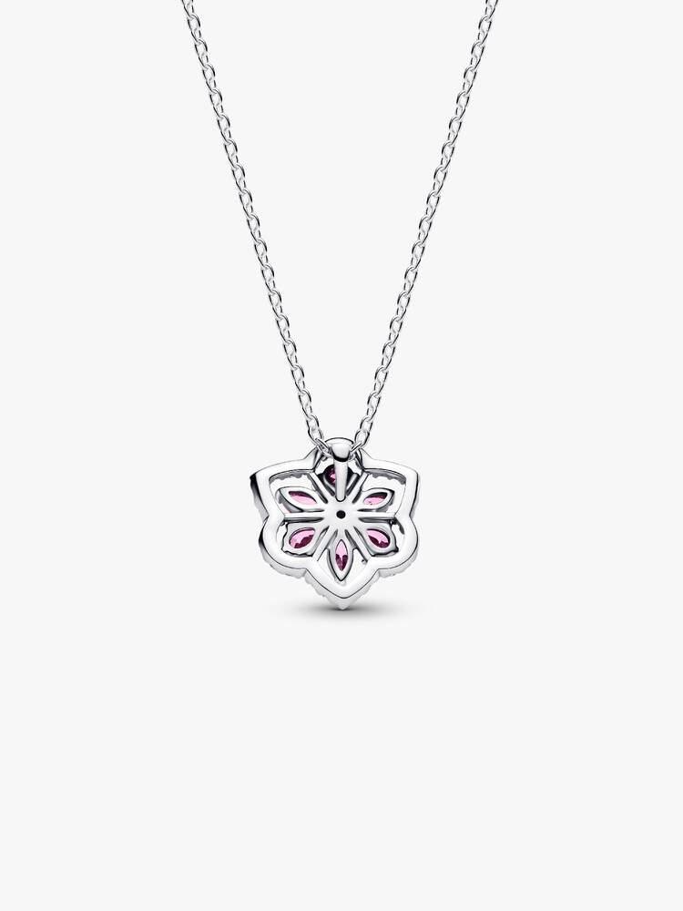 Pandora Herbarium Sparkling Pink Flower Pendant Necklace