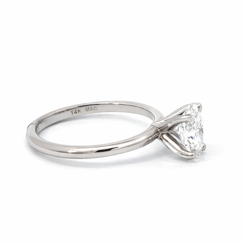 14K White Gold 1.05CT Oval Lab Grown Diamond Ring
