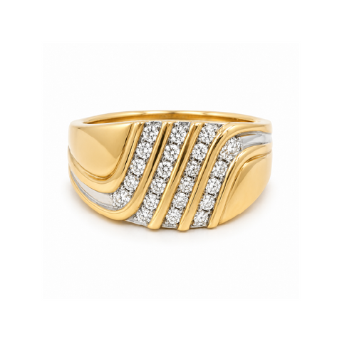 10K Yellow Gold 0.30CT Diamond Men’s Ring