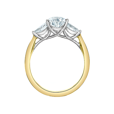 14K Yellow Gold 2.21TDW Lab Diamond Pear Engagement Ring