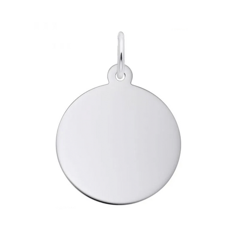Sterling Silver Small Round Disc Classic Series Charm