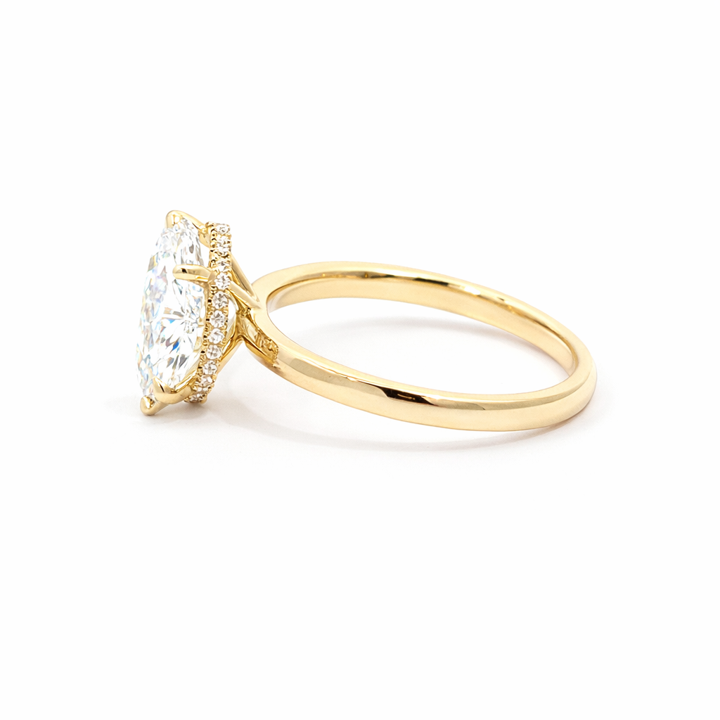 5.16 TDW Round Lab-Grown Diamond Solitaire Ring with 14K Yellow Gold