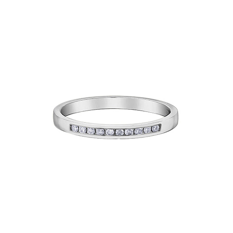 10K White Gold 0.10TDW Diamond Channel Set Band