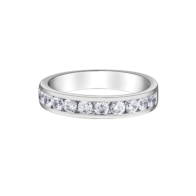 14K White Gold 0.10TDW Diamond Channel Set Band