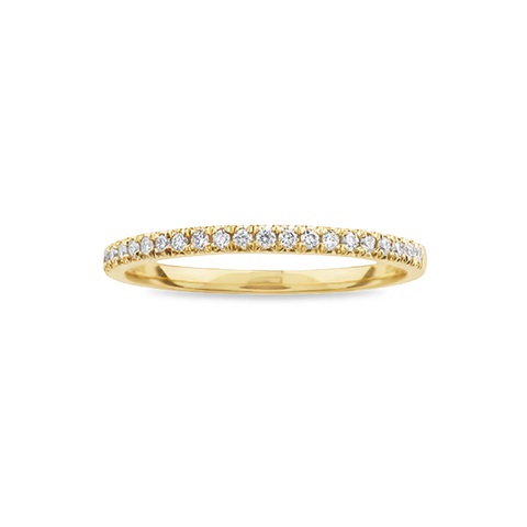 14K Yellow Gold 0.25TDW Diamond Claw Set Wedding Band