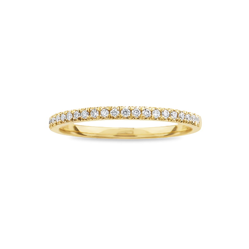 14K Yellow Gold 0.33TDW Diamond Claw Set Wedding Band
