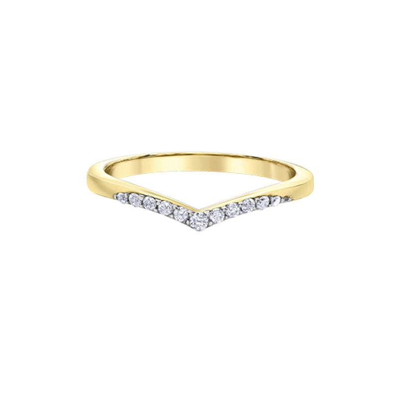 10K Yellow Gold 0.12TDW Diamond Curve Band