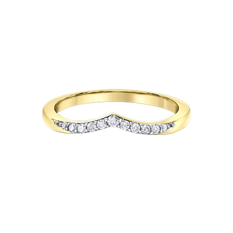 10K Yellow Gold 0.12TDW Diamond Curve Band
