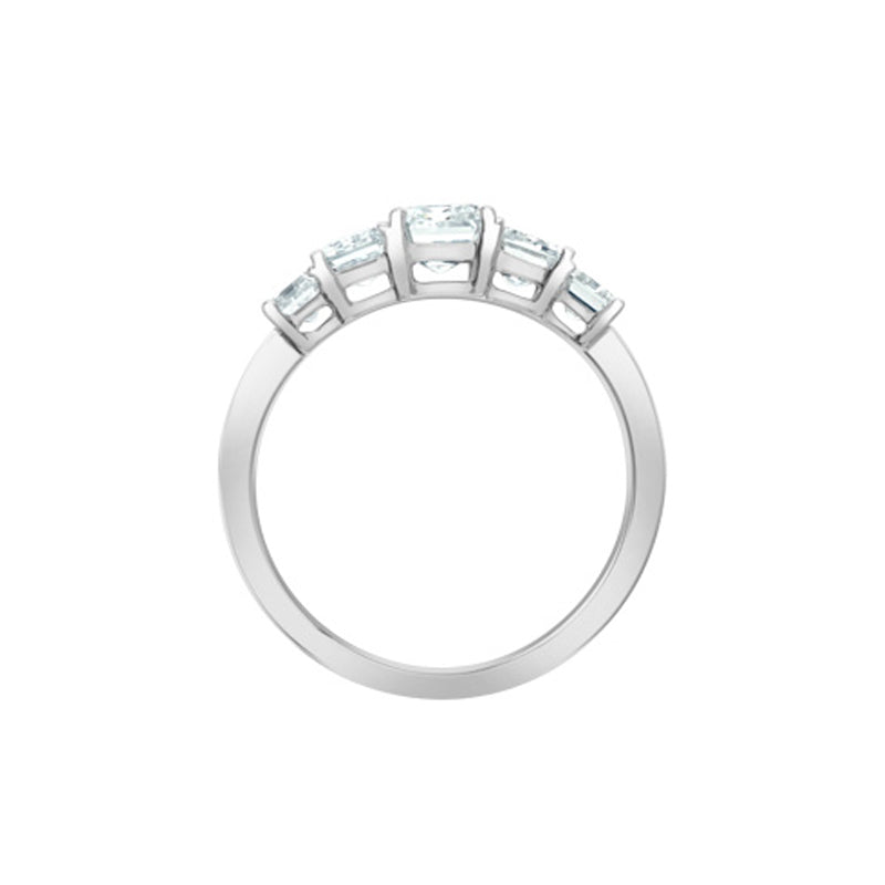 2.50TDW Emerald Lab Grown Diamond Engagement Ring in 14K White Gold