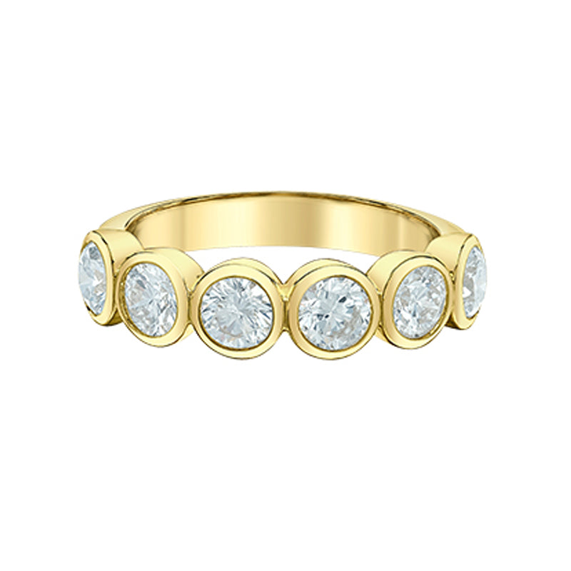 14K Yellow Gold Bezel-Set Lab Grow Diamond Band – 1.50ct Total