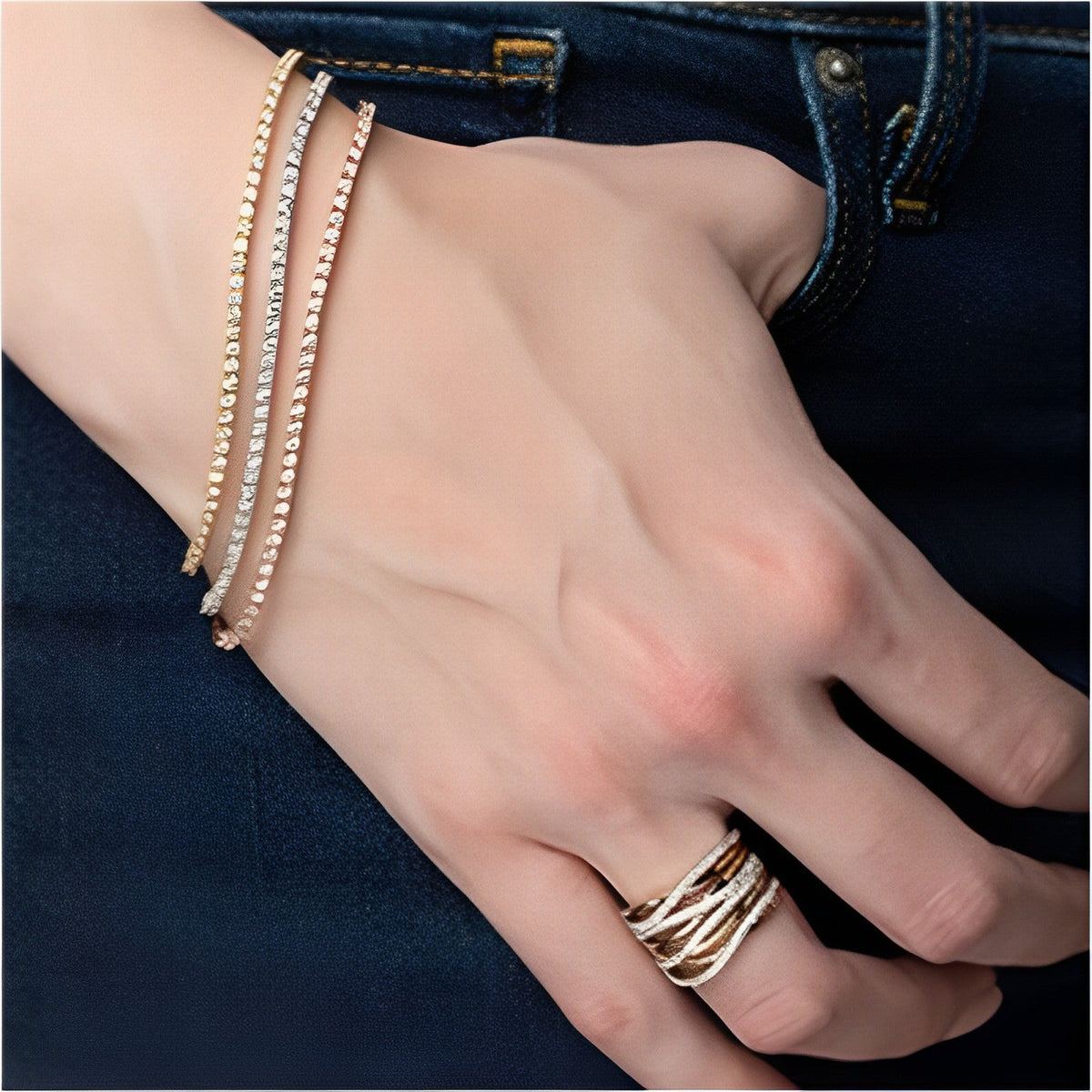 1.00 Carat Diamond Two-Tone Gold Fancy Ring