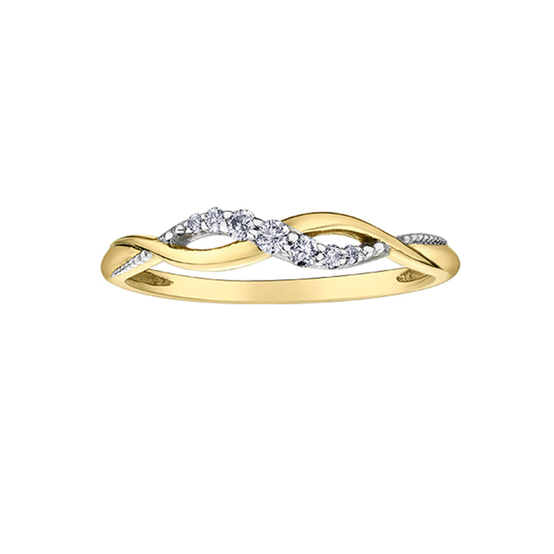 10K Yellow 0.10TDW Diamond Infinity Band
