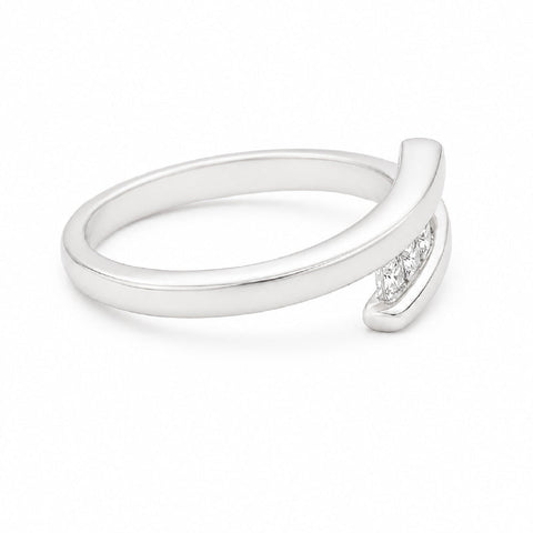 10K White Gold 0.18CT Square Cut Diamond Ring