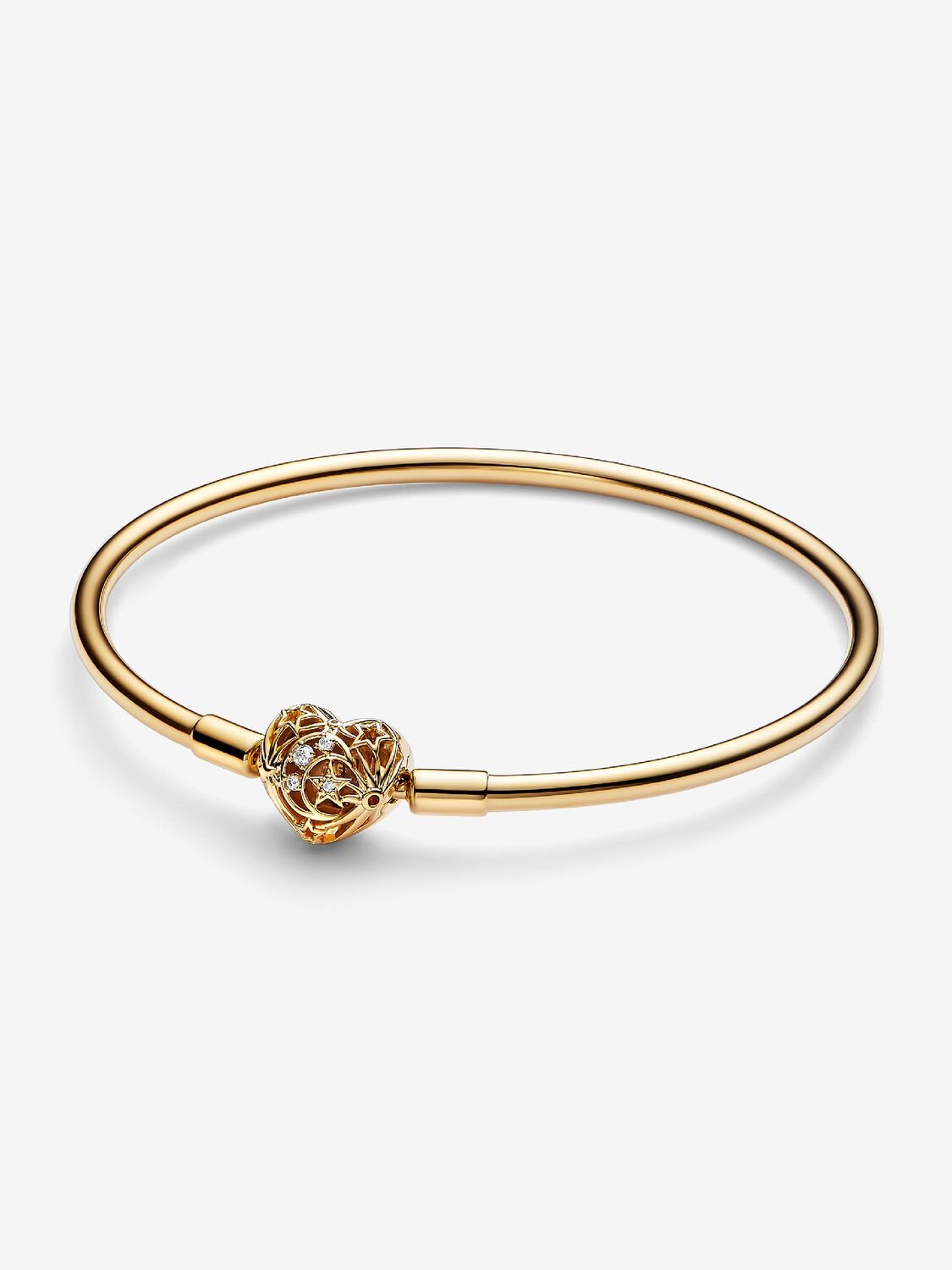 Pandora Celestial Heart Gold Plated Clasp Bangle