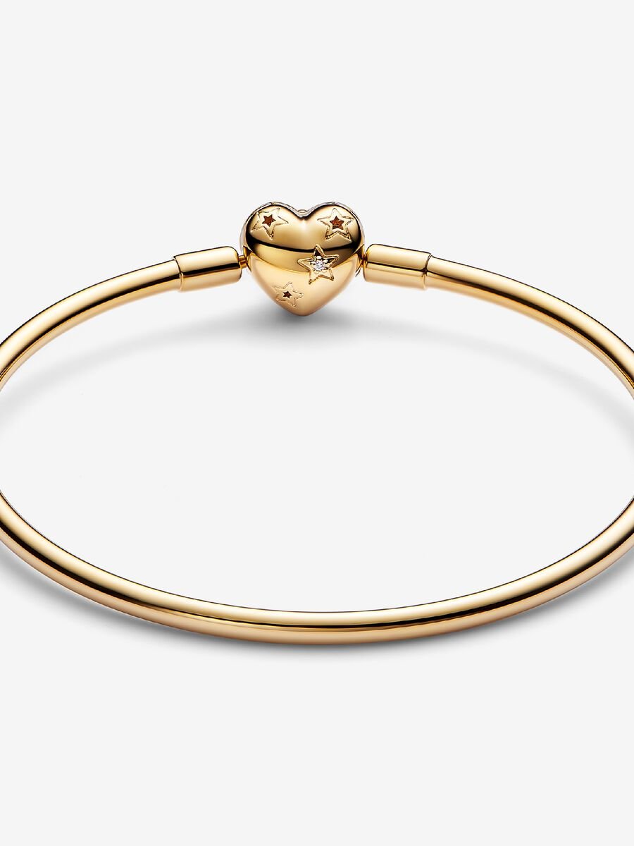 Pandora Celestial Heart Gold Plated Clasp Bangle
