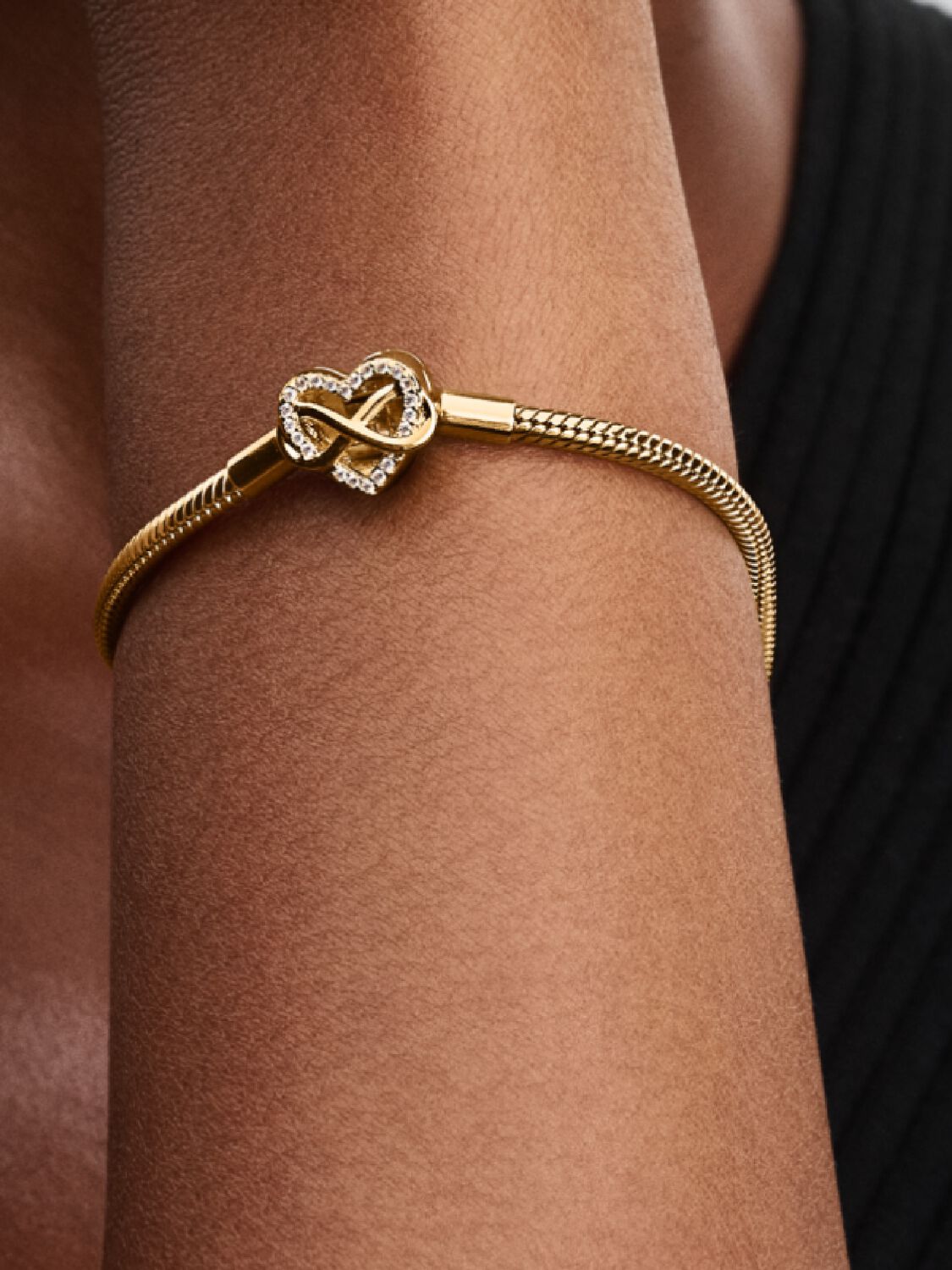Pandora Sparkling Infinity Heart Clasp Snake Chain Bracelet