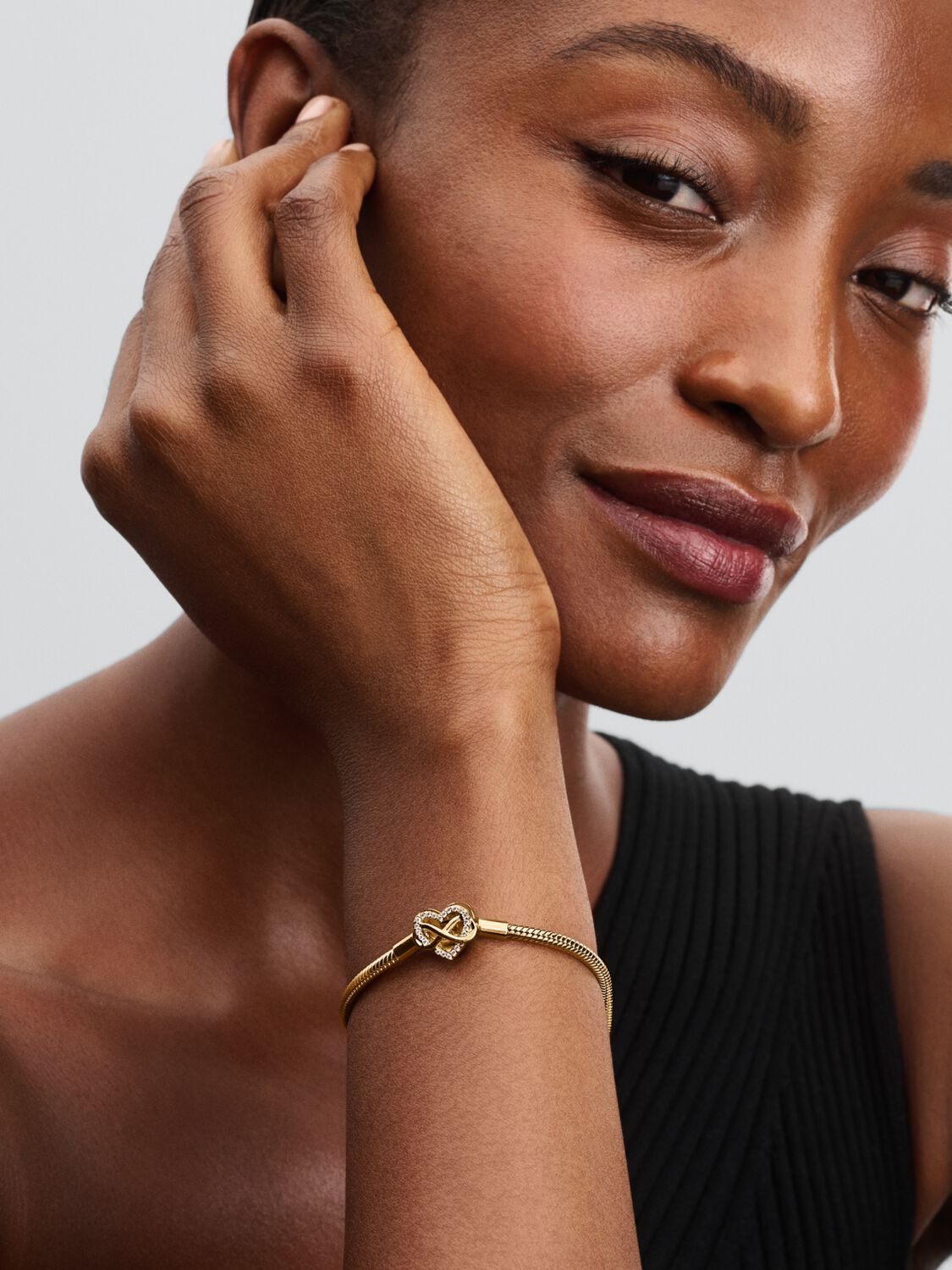 Pandora Sparkling Infinity Heart Clasp Snake Chain Bracelet