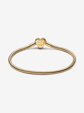 Pandora Sparkling Infinity Heart Clasp Snake Chain Bracelet
