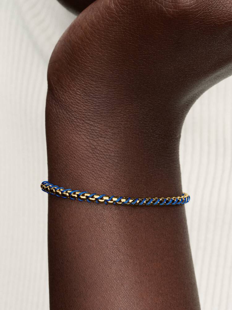 Pandora Blue Cord Box Chain Bracelet