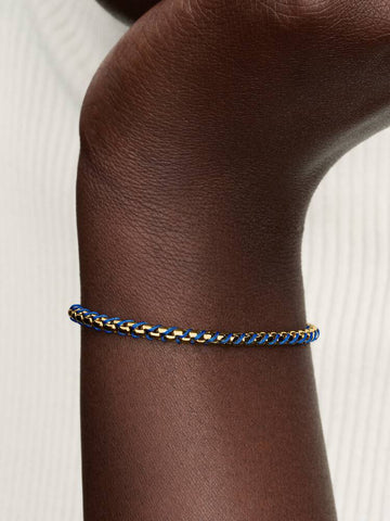Pandora Blue Cord Box Chain Bracelet