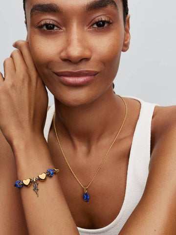Pandora Blue Cord Box Chain Bracelet