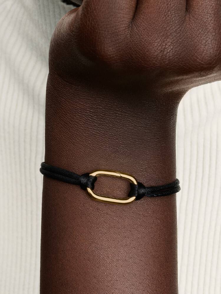 Pandora Openable Link Bracelet With Black Cord