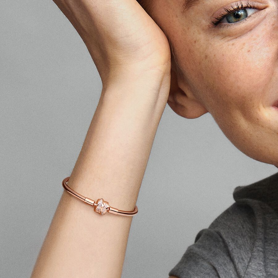 Pandora rose T-bar ブレスレット Pandora Moments Heart T-Bar Snake Chain Bracelet