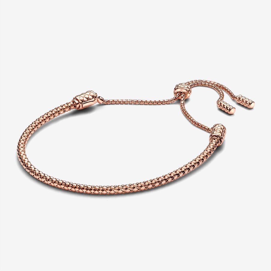 Pandora Studded Chain Slider Rose Gold Plated Bracelet