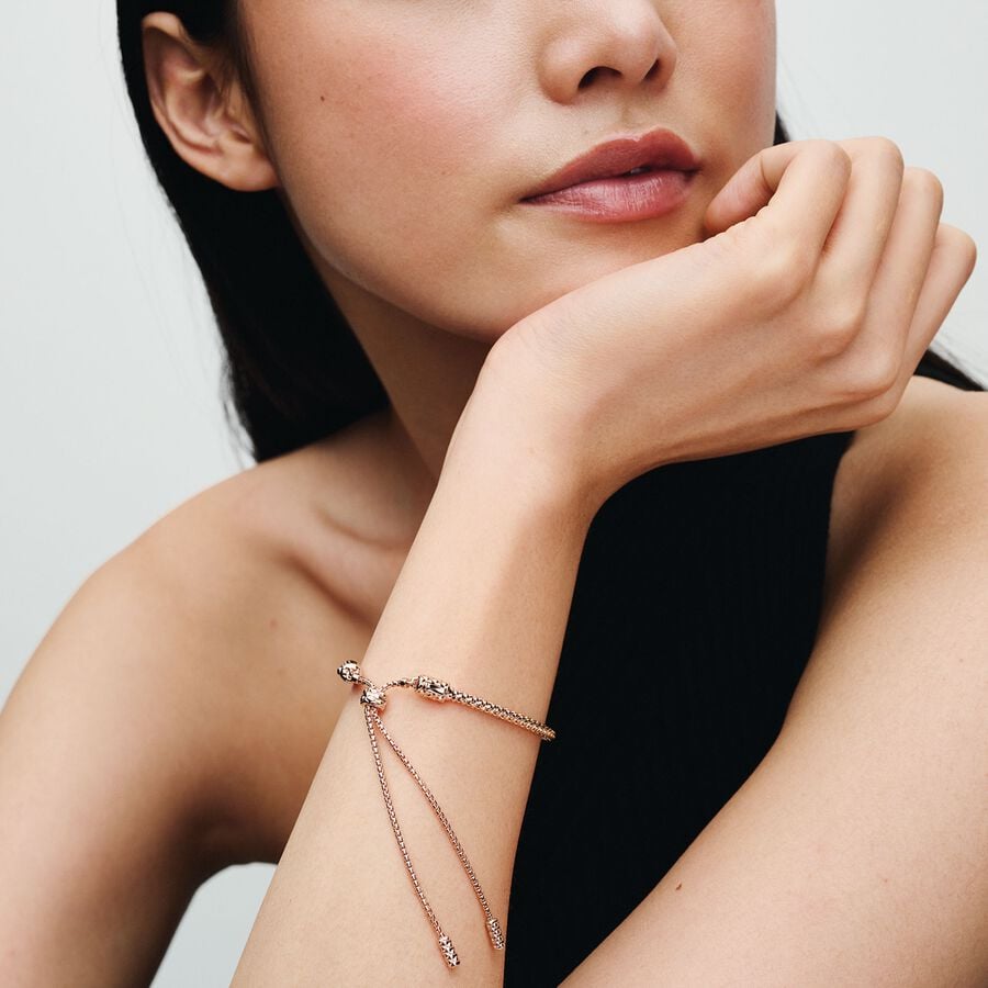 Pandora rose T-bar ブレスレット Pandora Moments Heart T-Bar Snake Chain Bracelet