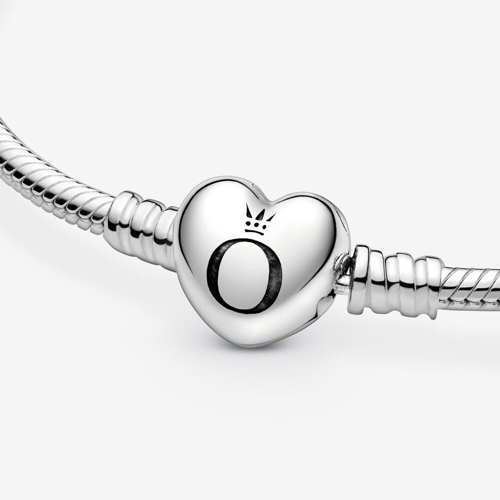 Pandora Moments Heart Clasp Silver Snake Chain Bracelet