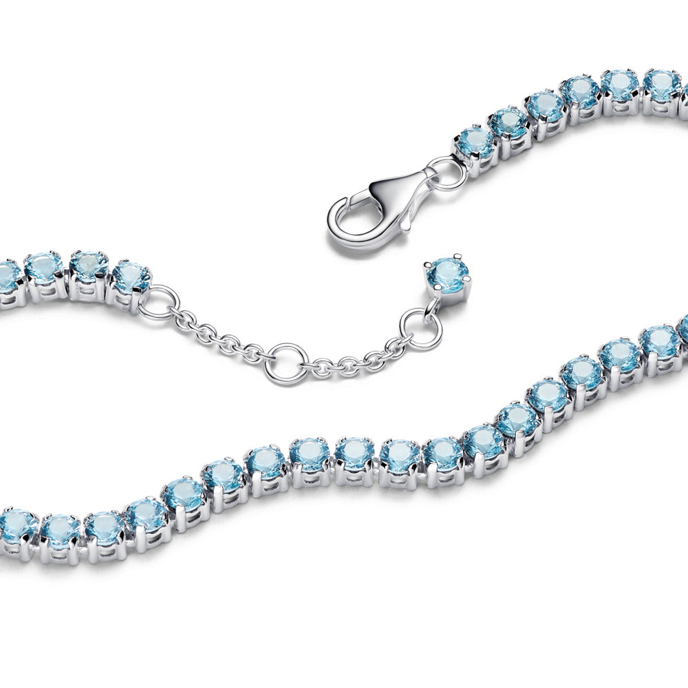 Pandora Sparkling Light Blue Tennis Bracelet