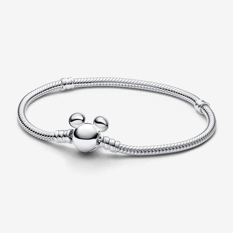Pandora Disney Mickey Mouse Clasp Moments Snake Chain Bracelet