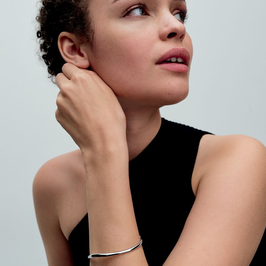 Pandora Organically Shaped Silver Bangle