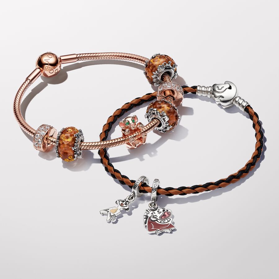Pandora Moments Disney The Lion King Clasp Braided Leather Bracelet