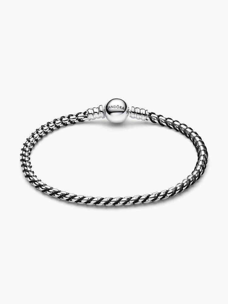 Pandora Black Cord Box Chain Bracelet