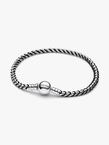 Pandora Black Cord Box Chain Bracelet