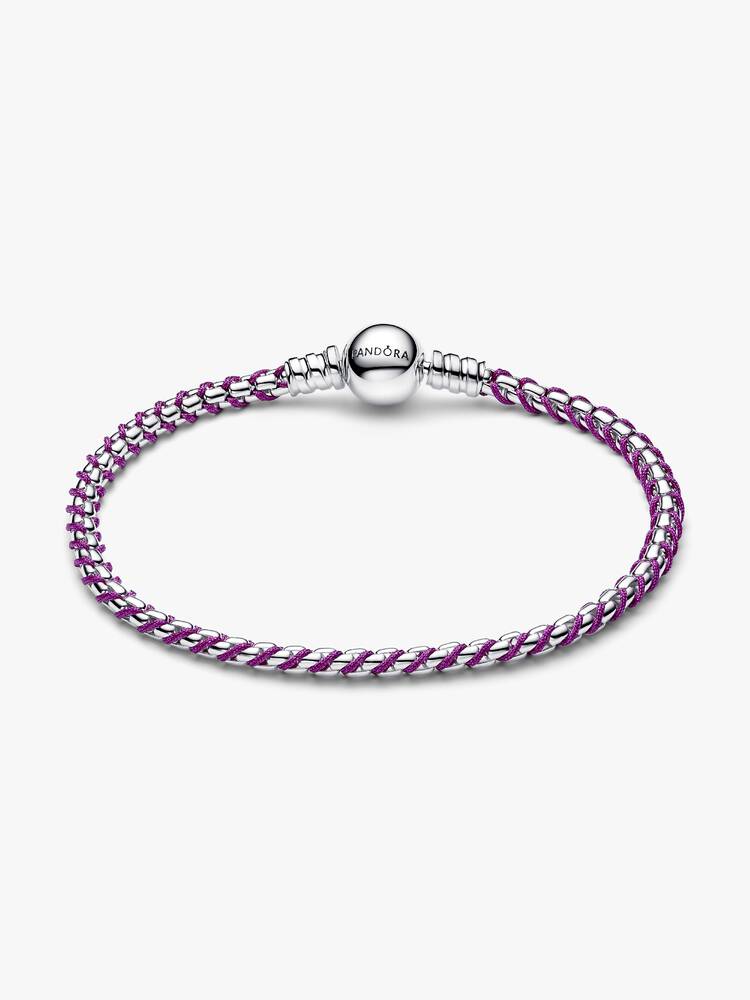 Pandora Purple Cord Box Chain Bracelet