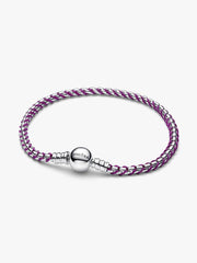Pandora Purple Cord Box Chain Bracelet