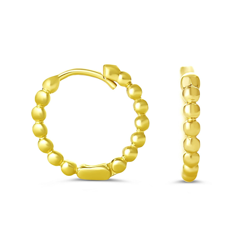 10K Yellow Gold Ball Style Mini Huggies Earrings