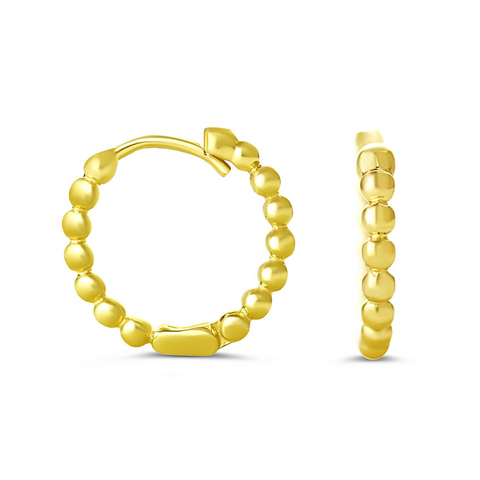 10K Yellow Gold Ball Style Mini Huggies Earrings