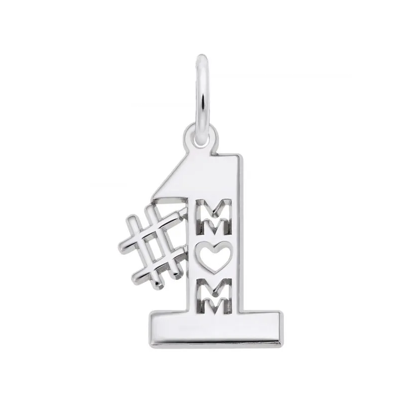 Sterling Silver Number One Mom Charm