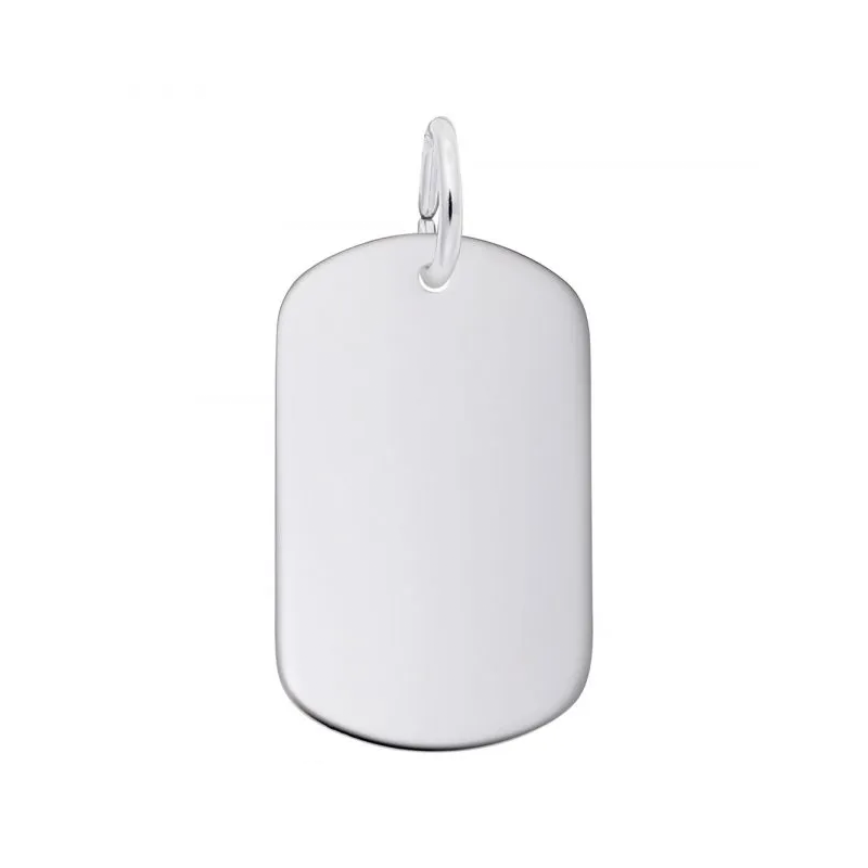 Sterling Silver Small Dog Tag Charm