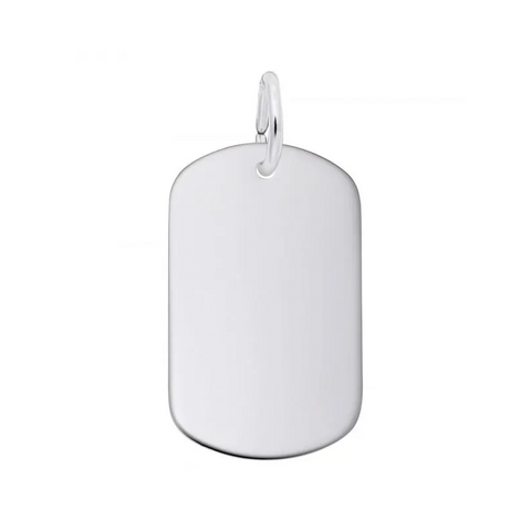 Sterling Silver Small Dog Tag Charm