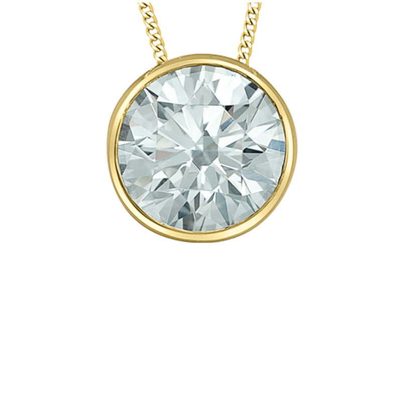 10K Yellow Gold 0.70CT Lab Diamond Solitaire Pendant